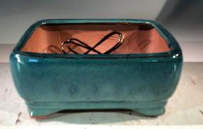 Blue / Green  Ceramic Bonsai Pot - Rectangle <br>Professional Series <br><i>6