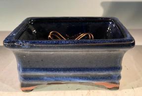 Marble Blue Ceramic Bonsai Pot - Rectangle <br>Professional Series <br><i>6