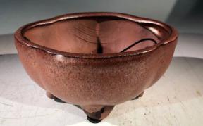 Aztec Orange Ceramic Bonsai Pot - Lotus Shaped <br>Professional Series <br><i>6