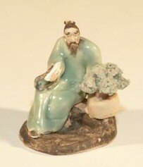 Man With Fan Ceramic Figurine<br>1.5