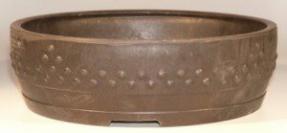 Brown Mica Bonsai Pot - Round<br><i> 14