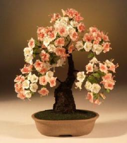Artificial Flowering Azalea Bonsai Tree<br>