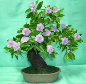 Artificial Flowering Camellia Bonsai Tree<br>