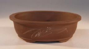 Ceramic Bonsai Pot<br>Red Oval<br>