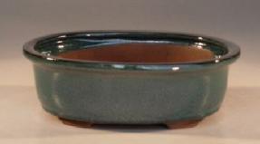 Blue/Green Oval Ceramic<br>7.75