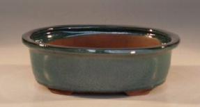 Blue/Green Oval Ceramic<br>6.25