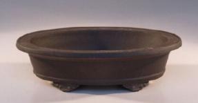 Ceramic Bonsai Pot<br>Brown Oval<br>
