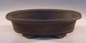 Ceramic Bonsai Pot<br>Brown Oval<br>