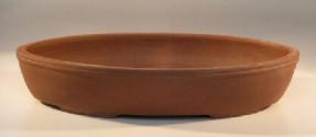 Ceramic Bonsai Pot<br>Red/Brown Oval<br>16.25