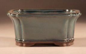 Ceramic Bonsai Pot - Green Rectangle<br>7.5