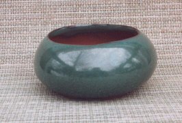 Green Round Ceramic Bonsai Pot<br>4.75