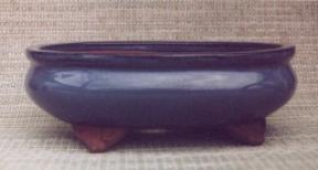 Blue Ceramic Bonsai Pot - Oval<br><i>6.5