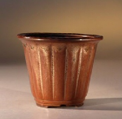 Round Brown Fluted Ceramic<br>5.5