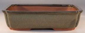 Ceramic Bonsai Pot - Green Rectangle<br>12