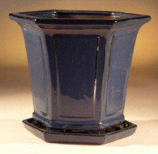 Ceramic Bonsai Pot - Blue Cascade<br>7.5