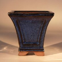 Ceramic Bonsai Pot - Blue Tapered Cascade<br>4.5