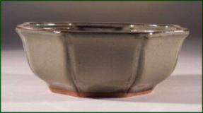Green Octagon Ceramic Bonsai Pot<br>5.5
