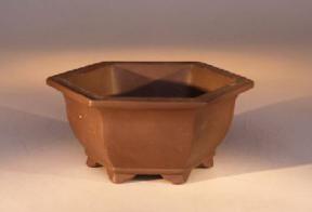 Unglazed Hexagon Bonsai Pot