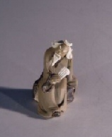 Ceramic  Figurine - Man With Folded Fan 1.5