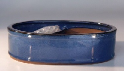 Oval Blue Glazed Water Bonsai Pot<br>12