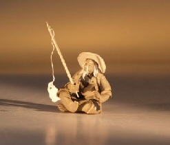 Ceramic  Figurine - Mudman Fisherman 1.25