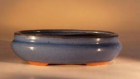 Ceramic Bonsai Pot <br>Glazed Oval  Blue<br>