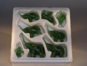 Glass Elephant  Figurines - 8 Piece Set