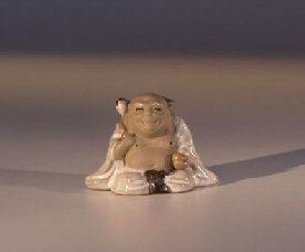 Miniature Longevity Buddha Figurine with White Robe