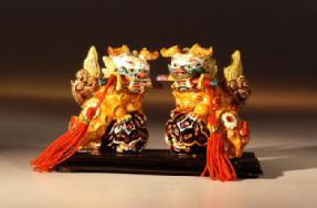 Two Dragon Dog Miniature Figurines<br>4.0