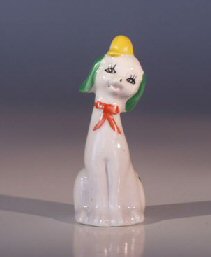 Ceramic Dog Figurine with<br>Yellow Hat and Green Ears