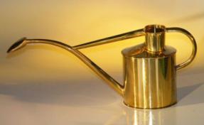 English Brass Watering Can - 2 Pints<br>With Fine Brass Rose