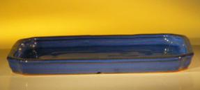 Ceramic Humidity/Drip Bonsai Tray - Blue<br>11.75