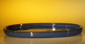 Ceramic Humidity/Drip Bonsai Tray - Blue Oval<br>13.0