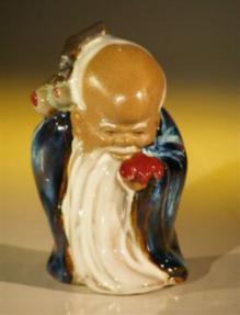 Ceramic Glazed Buddha Figurine <br>God of Longevity
