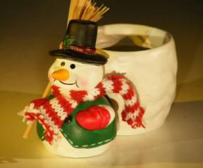 Ceramic Snowman Pot<br><i>2