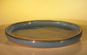 Ceramic Humidity/Drip Bonsai Tray - Blue Round<br>11.0