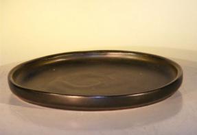 Ceramic Humidity/Drip Bonsai Tray - Black Round<br>11.0
