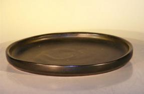 Ceramic Humidity/Drip Bonsai Tray - Black Round<br>8.0