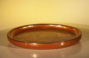 Aztec Orange Ceramic Humidity/Drip Bonsai Tray - Round<br><i>11