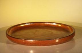 Aztec Orange Ceramic Humidity/Drip Bonsai Tray - Round<br><i>8
