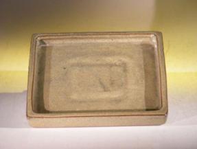 Ceramic Humidity/Drip Bonsai Tray - Green/Tan <