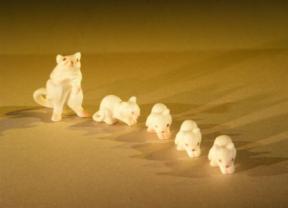 Miniature Figurines<br>White Mouse Family - Set of Five