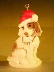 Miniature Ceramic Dog Figurine Christmas Tree Decoration<br><i>By Giuseppe Armani