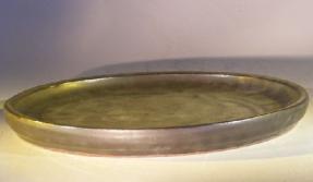 Brown Oval Plastic Humidity/Drip Tray for Bonsai Tree 15.75"x 11"x 0.75" 