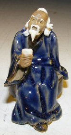 Ceramic Miniature Figurine<br><i></i>Man Holding Drinking Cup<br><i></i>Fine Detail
