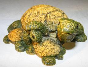 Miniature Turtle Figurine<br><i></i>Three Turtles - Two Turtles Crawling Underneath