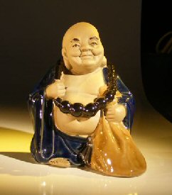 Lucky Buddha Glazed Figurine