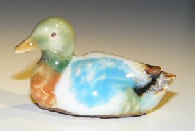 Multi-Colored Miniature Ceramic Duck Figurine<br><i>2.0
