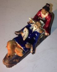 Ceramic Figurine<br>Man & Woman Relaxing On A Bench