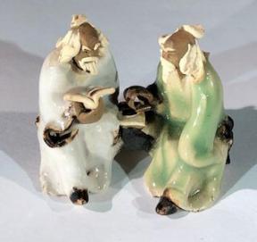 Ceramic Figurine<br>Two Men Sitting On A Bench - 2